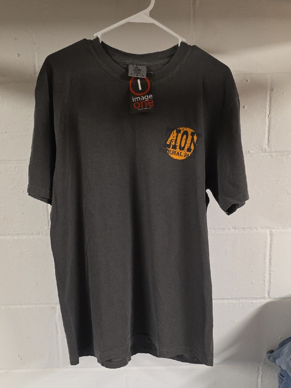 Comfort Colors Men's Black Short-Sleeve Tee with Yellow Chest Logo